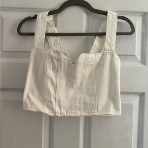 Show Me Your MuMu White Structured Cropped Tank